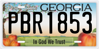 GA license plate PBR1853