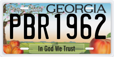GA license plate PBR1962