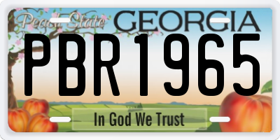 GA license plate PBR1965