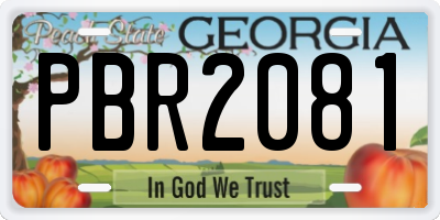 GA license plate PBR2081
