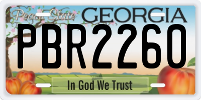 GA license plate PBR2260