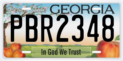 GA license plate PBR2348