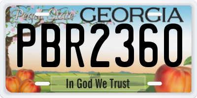 GA license plate PBR2360