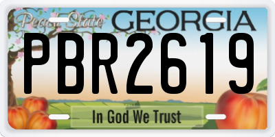 GA license plate PBR2619