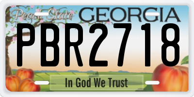GA license plate PBR2718