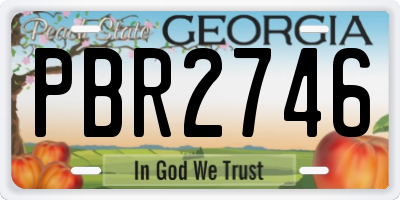 GA license plate PBR2746