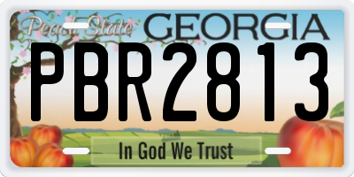 GA license plate PBR2813