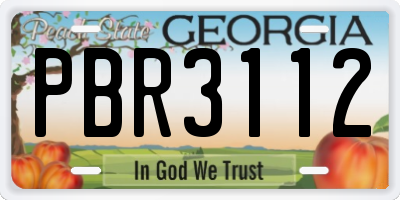 GA license plate PBR3112