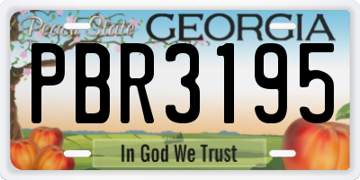 GA license plate PBR3195