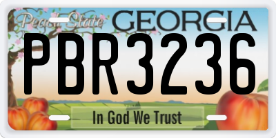 GA license plate PBR3236