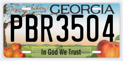 GA license plate PBR3504