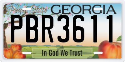 GA license plate PBR3611