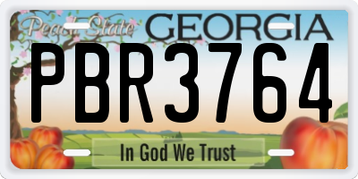 GA license plate PBR3764
