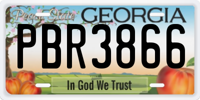 GA license plate PBR3866