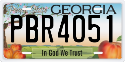 GA license plate PBR4051