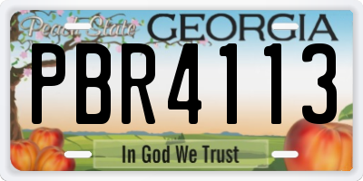 GA license plate PBR4113