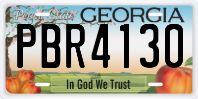 GA license plate PBR4130