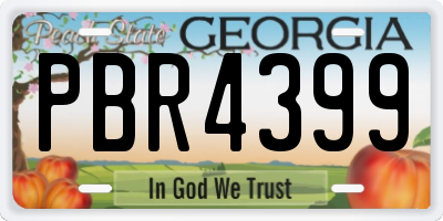 GA license plate PBR4399
