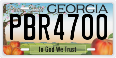 GA license plate PBR4700