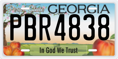 GA license plate PBR4838