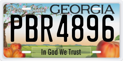 GA license plate PBR4896