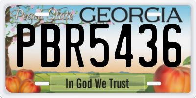 GA license plate PBR5436