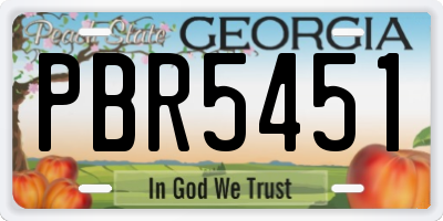GA license plate PBR5451