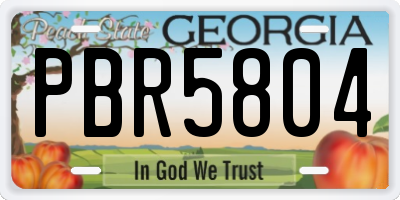 GA license plate PBR5804