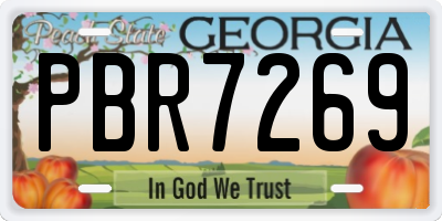 GA license plate PBR7269