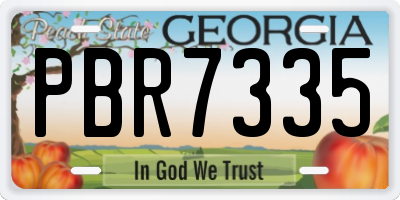 GA license plate PBR7335