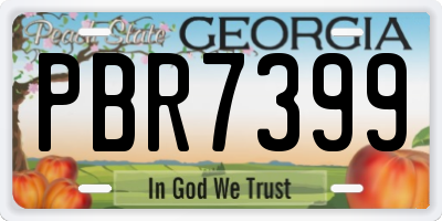GA license plate PBR7399