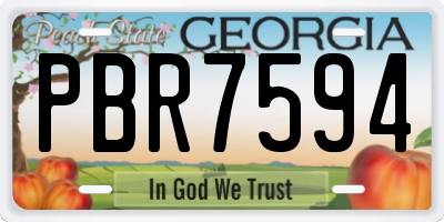 GA license plate PBR7594