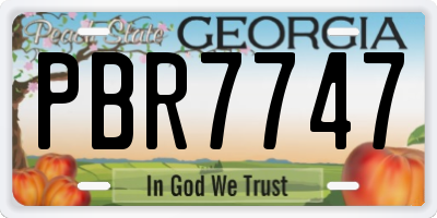GA license plate PBR7747