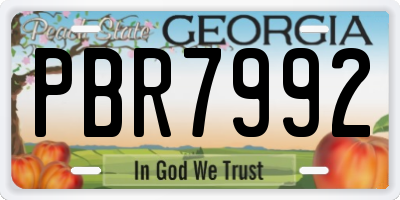 GA license plate PBR7992