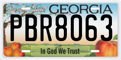 GA license plate PBR8063