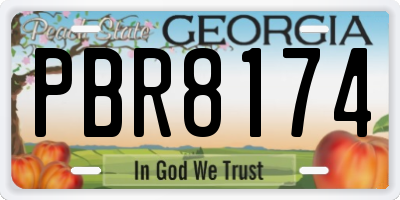 GA license plate PBR8174