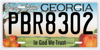 GA license plate PBR8302