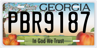 GA license plate PBR9187