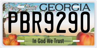 GA license plate PBR9290