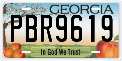GA license plate PBR9619