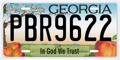 GA license plate PBR9622