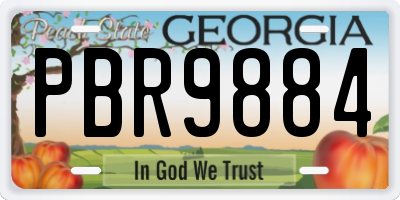 GA license plate PBR9884