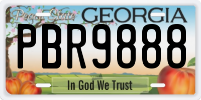 GA license plate PBR9888