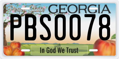 GA license plate PBS0078