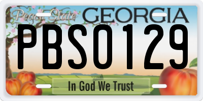 GA license plate PBS0129