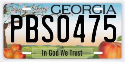 GA license plate PBS0475