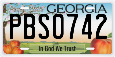 GA license plate PBS0742