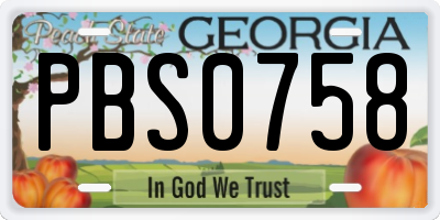 GA license plate PBS0758