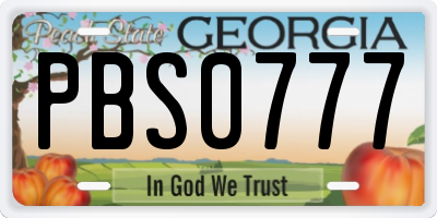 GA license plate PBS0777