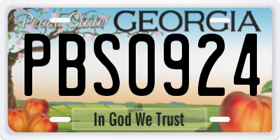GA license plate PBS0924